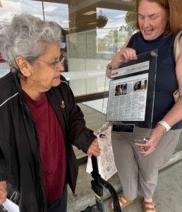 Board members presenting Lidia Donez with a plaque